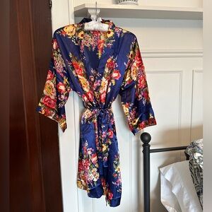 Women's Floral Satin Robe